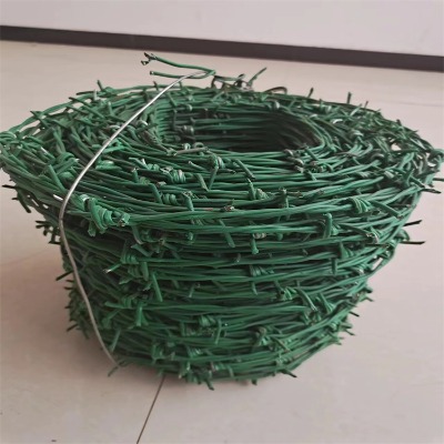 河北電鍍鋅刺繩廠家供應(yīng)六安綠色刺鐵絲滁州綠色有刺鐵絲網(wǎng)