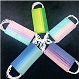 福建工廠批發(fā)漸變七彩水刺布 無(wú)紡布印花口罩布可定制圖案