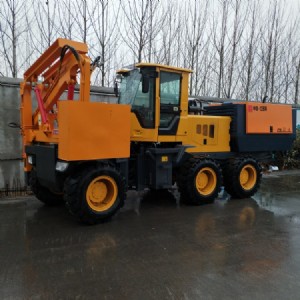高速公路護(hù)欄打拔鉆空壓機一體機  裝載護(hù)欄打樁機廠家
